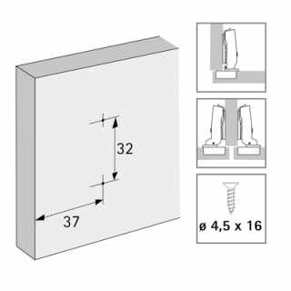 Hettich kereszt alakú szerelőtalp 3 mm #2