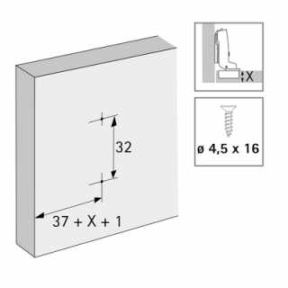 Hettich kereszt alakú szerelőtalp 1,5 mm #3
