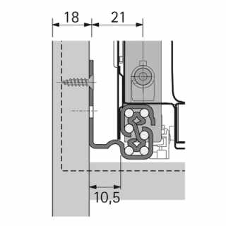 Hettich Atira Quadro V6 Teljes kihúzású sín beépített csillapítással, terhelhetőség 30kg-ig, 260 mm jobb+bal #2