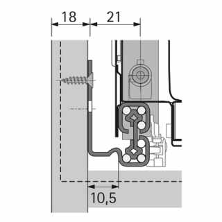 Hettich Atira Quadro V6+ Teljes kihúzású sín beépített csillapítással, terhelhetőség 50kg-ig, 620 mm jobb+bal #2