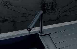 HKT, Monet karos csaptelep forgó kifolyóval, matt fekete, HD #1