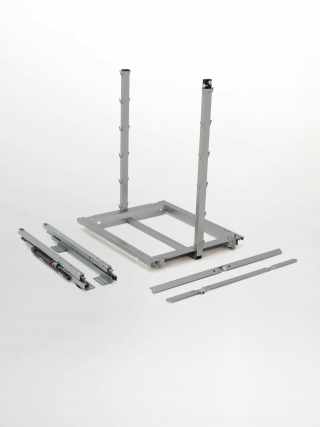 Kesseböhmer DISPENSA Junior III. vasalatszett 600 mm fenéklapra szerelhető, kosarak nélkül Silver #1
