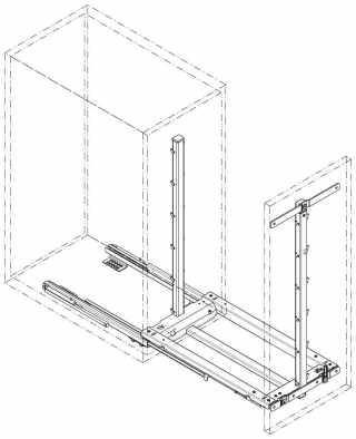 Kesseböhmer DISPENSA Junior III. vasalatszett 600 mm fenéklapra szerelhető, kosarak nélkül Silver #2
