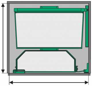 Kesseböhmer TANDEM komplett szett 450/1700mm ARENAplus style Chrome/ Icewhite #2