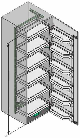 Kesseböhmer TANDEM komplett szett 450/1700mm ARENAplus style Chrome/ Icewhite #3