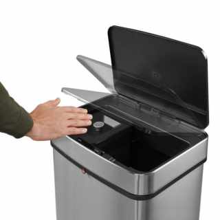 HAILO Öko Vario XL szelektív hulladékgyűjtő szenzoros fedéllel, 3 kivehető szemetessel rozsdamentes acél #2