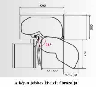 Kesseböhmer LeMans II 600mm balos ARENAplus Style Anthracite+tengely 600-750 mm #2