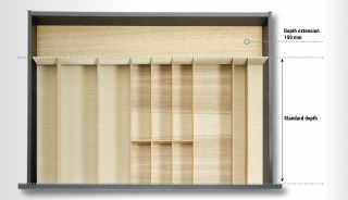 Kesseböhmer Fineline LiniQ kiegészítő 650mm fiókmélységhez,szél:600mm világos tölgy #2