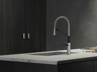 NOBILI HERON mozgatható zuhanyfejes csaptelep inox&fekete #2