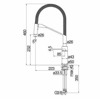 NOBILI HERON mozgatható zuhanyfejes csaptelep inox&fekete #3