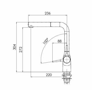 NOBILI MANIA-L alakú csaptelep kihúzható zuhanyfejjel króm #2