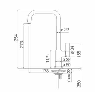NOBILI FLAG - U alakú forgatható csaptelep króm (akciós) #2