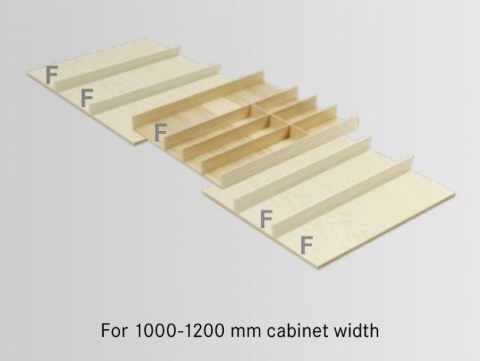 Kesseböhmer Fineline LiniQ evőeszköz betét 1000-1200x500-as fiókba tölgy