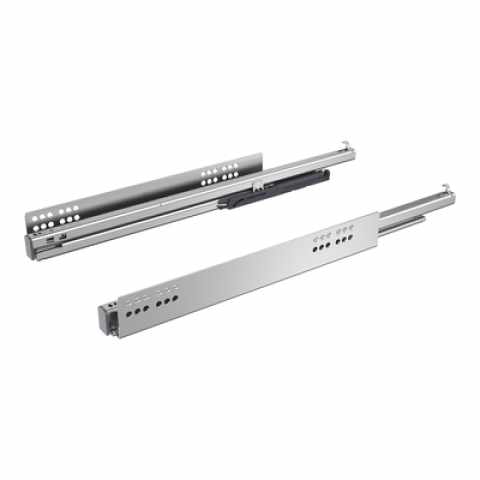 Hettich Atira Quadro V6+ Teljes kihúzású sín beépített csillapítással, Integrált Push to open fióknyitó rendszerrel, terhelhetőség 50kg-ig, 620 mm jobb+bal