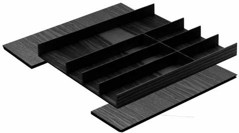 Kesseböhmer Fineline LiniQ evőeszköz betét 500-600x500-as fiókba hamu fekete