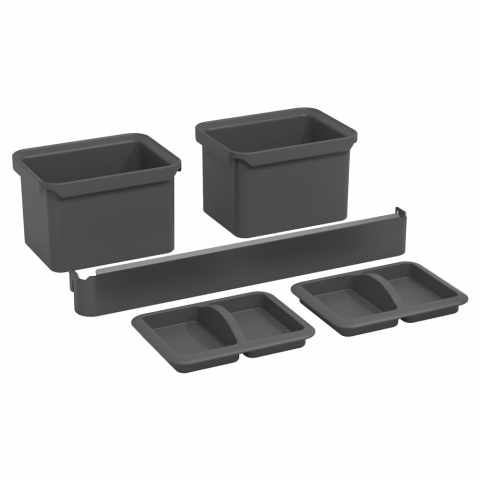 Kesseböhmer K-Line Side 2 tárolórekesz sínnel silver